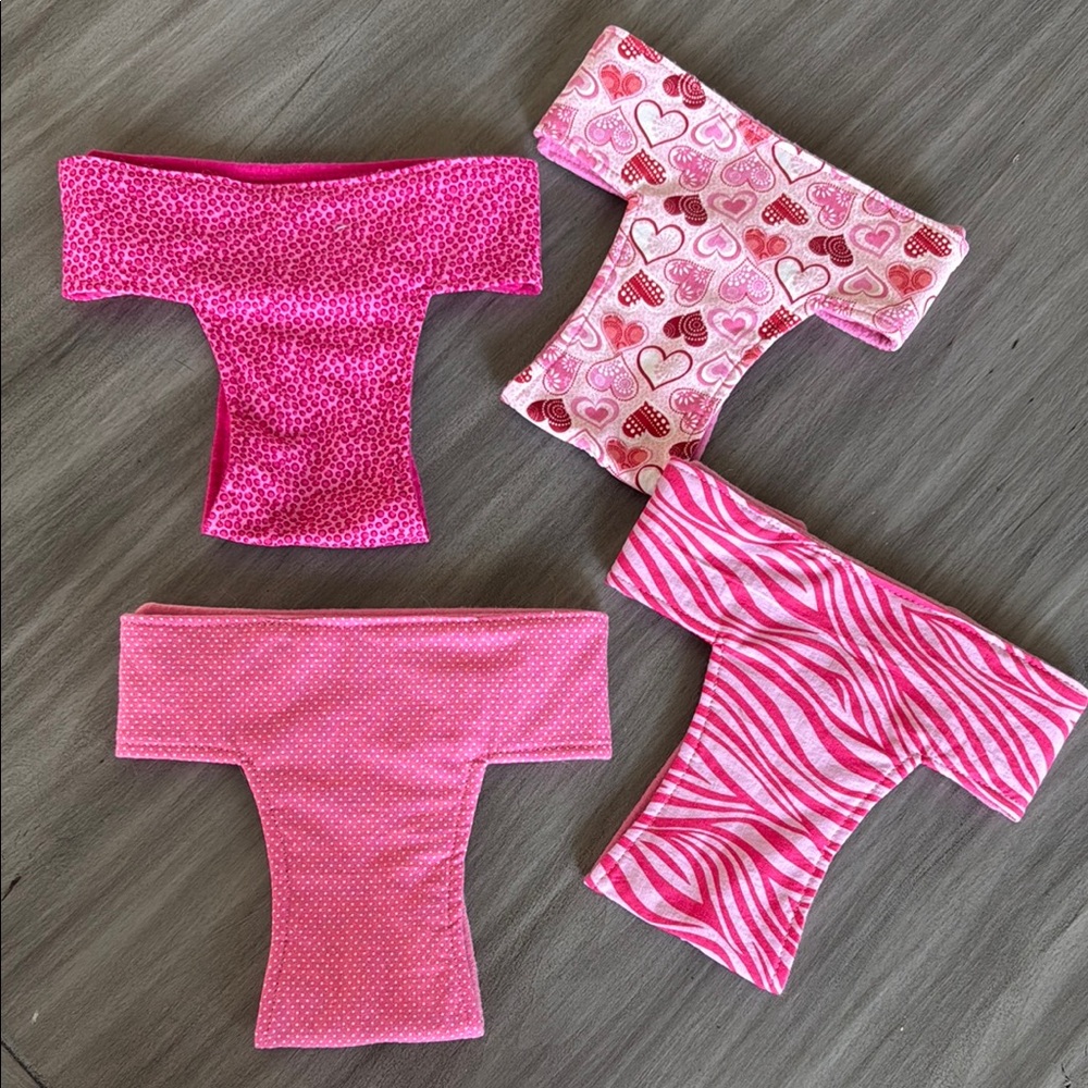 Set of 4 pink female doggy diapers